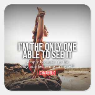 Motivationales Fitness Gym Quadratischer Aufkleber