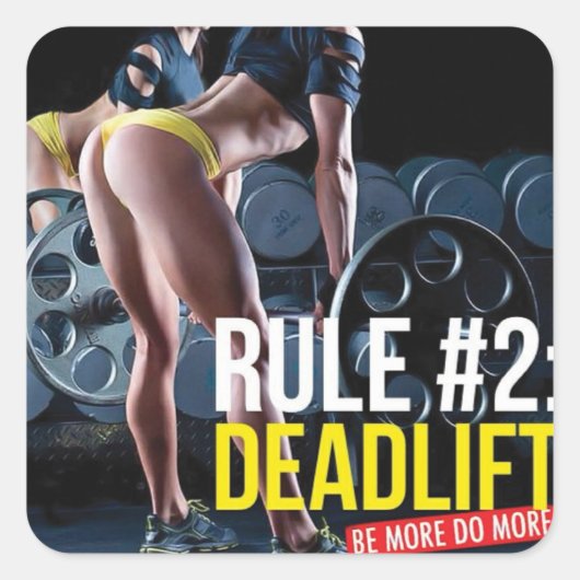 Motivationales Fitness Gym Quadratischer Aufkleber (Vorderseite)