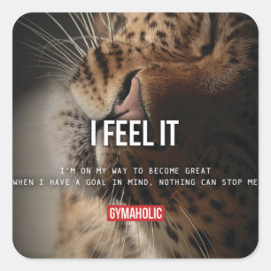 Motivationales Fitness Gym Quadratischer Aufkleber