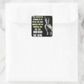 Motivationales Fitness Gym Quadratischer Aufkleber (Tasche)