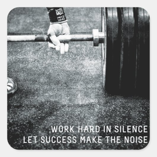 Motivationales Fitness Gym Quadratischer Aufkleber (Vorderseite)