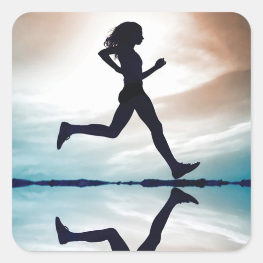 Motivationales Fitness Gym Quadratischer Aufkleber (Vorderseite)