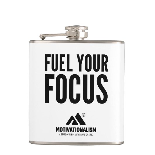 MOTIVATIONALISM© Fuel Your Focus_ Flachmann (Vorderseite)