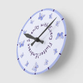 Motivationelles Purple Blue Butterfells Kinderzimm Runde Wanduhr (Winkel)