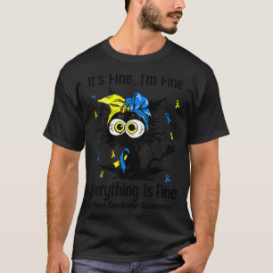 Motivations-Katze T21 Down-Syndrom-Bewusstsein T-Shirt