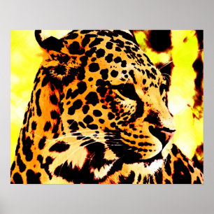 Motivations-Leoparden-Augen-Poster-Druck Poster