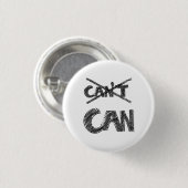 Motivations-Typografie-Design – „Ich kann“ Positiv Button (Vorne & Hinten)