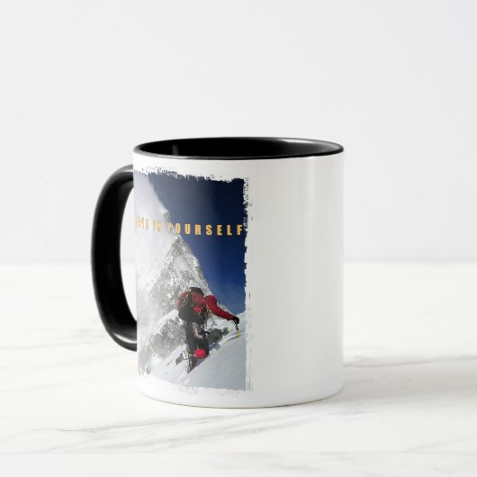 Motivationsansatz für Bergsteiger Tasse (Vorderseite Links)