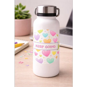 Motivationsaufkleber Pastell-Herzen-Design Runder Aufkleber