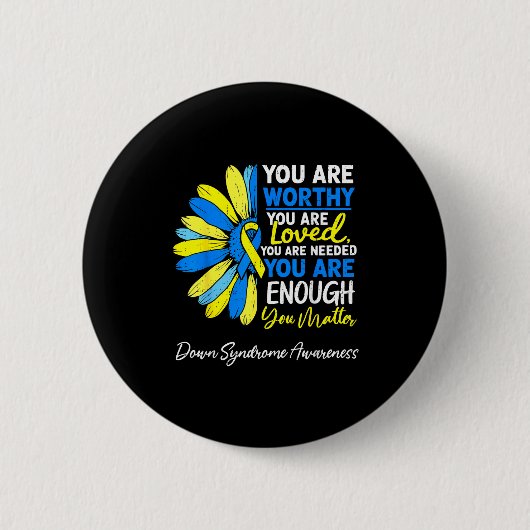 Motivationsbekundung Bewusstsein für Down-Syndrom Button (Vorderseite)