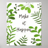 Motivationsplakat mit botanischer Technik verwirkl Poster (Vorne)