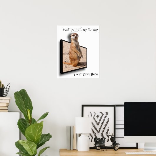 Motivationspopster | 3D Meerkat Sie aufmuntern Poster (Heimbüro)