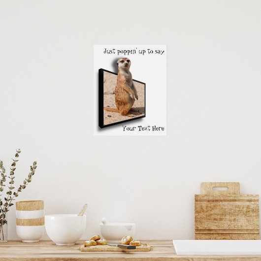 Motivationspopster | 3D Meerkat Sie aufmuntern Poster (Küche)
