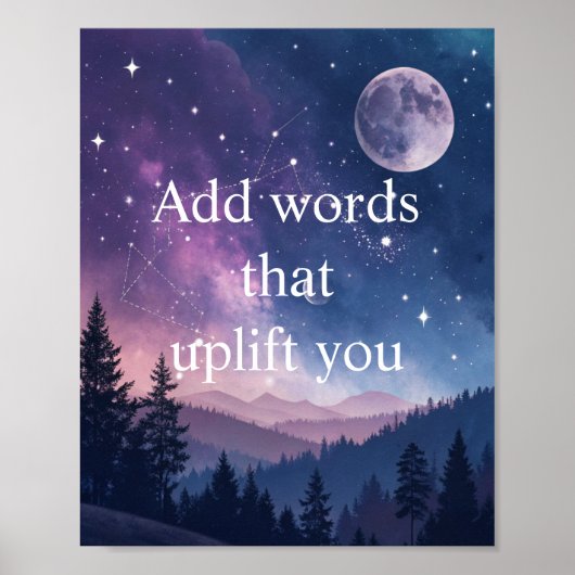 Motivationsposter mit Sternenhimmel Poster (Vorne)