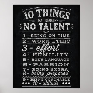Motivationsposter über Talent für das Klassenzimme Poster