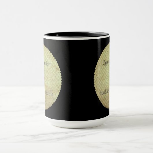 Motivationssatz - französisches Sprichwort - vinta Tasse (Zentrum)