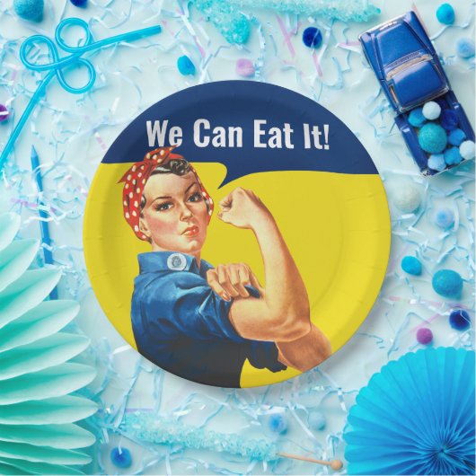 Motivationsspass "Rosie the Riveter" "We Can EAT i Pappteller (Party)