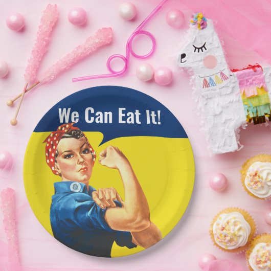 Motivationsspass "Rosie the Riveter" "We Can EAT i Pappteller (Party)