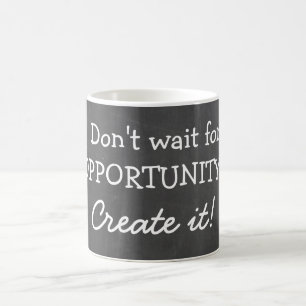 Motivationszitat auf Schultafel Kaffeetasse