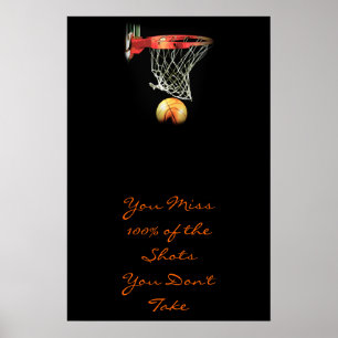 Motivationszitat Basketball-Türposter Poster