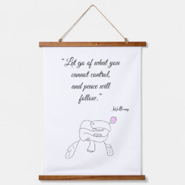 Motivationszitat wandteppich mit holzrahmen