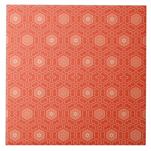 Motive der Vintage - Jahre 60 - Orange - Fliese (Vorderseite)