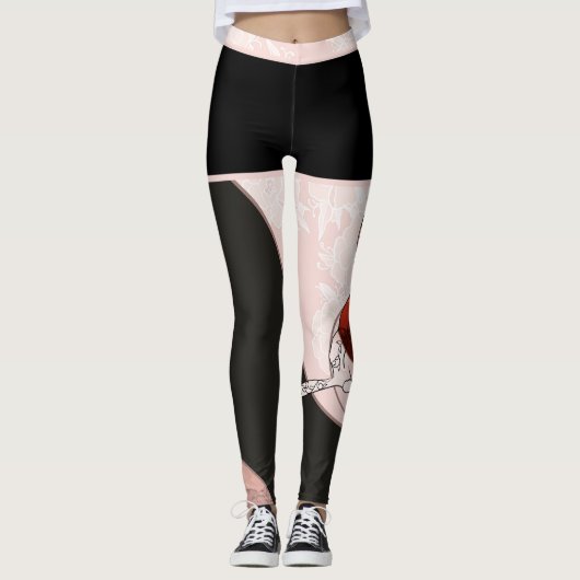 Motive Floraux & Chat Leggings (Vorderseite)