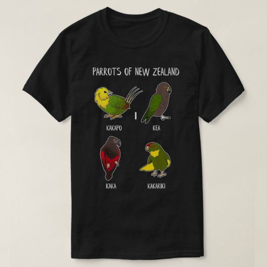 Motive for New Zealand Parrot Lover Kaka Kakariki T-Shirt (Design vorne)