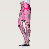 Motive Japanische Katze & Chrysanthemen Leggings (Links)