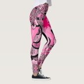 Motive Japanische Katze & Chrysanthemen Leggings (Rechts)