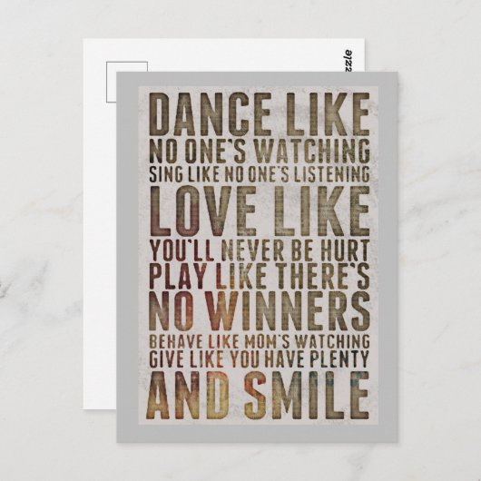 MOTIVER TANZ WIE NEIN, DER POSTKARTEN ANSCHAUT (Vorne/Hinten)