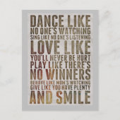 MOTIVER TANZ WIE NEIN, DER POSTKARTEN ANSCHAUT (Vorderseite)