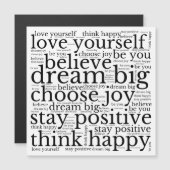 Motivieren von schwarzem Text im WordArt-Muster Magnetkarte (Vorne/Hinten)