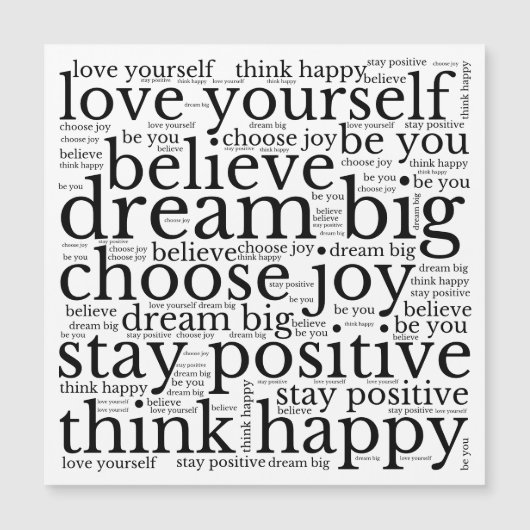 Motivieren von schwarzem Text im WordArt-Muster Magnetkarte (Vorderseite)