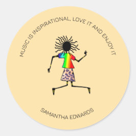 Motivierend, African Art Phantastisch Happy Dancer Runder Aufkleber