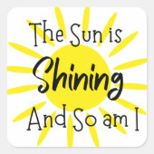 motivierend Anführungsaufkleber Quadratischer Aufkleber (Vorderseite)