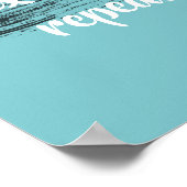motivierend Anführungsinhalat aquamarin und schwar Poster (Ecke)