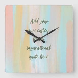 Motivierend Angebot für Pastell-Wasserfarben Quadratische Wanduhr