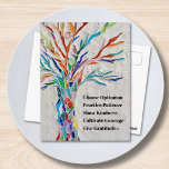 Motivierend Angebotsstruktur Postkarte<br><div class="desc">Diese dekorative Postkarte ist mit einem Mosaikbaum in Regenbogenfarben und einem inspirierend Zitat ausgestattet. Weil wir unsere eigenen Kunstwerke erstellen,  werden Sie dieses exakte Bild von anderen Designern nicht finden. Original Mosaik © Michele Davies. Original Zitat © Michele Davies.</div>