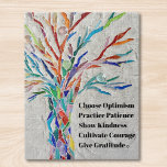 Motivierend Angebotsstruktur Puzzle<br><div class="desc">Inspirationelles Puzzle Motivierend Tree Jigsaw. Dieses dekorative Puzzle verfügt über einen Mosaikbaum in Regenbogenfarben und ein inspirierend Zitat. Weil wir unsere eigenen Kunstwerke erstellen,  werden Sie dieses exakte Bild von anderen Designern nicht finden. Original Mosaik © Michele Davies. Original Zitat © Michele Davies.</div>