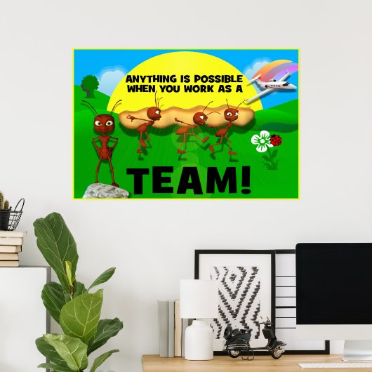 Motivierend Ants Teamwork Poster (Heimbüro)