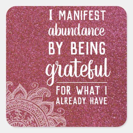 Motivierend Anziehungsgesetz Quadratischer Aufkleber (Vorderseite)