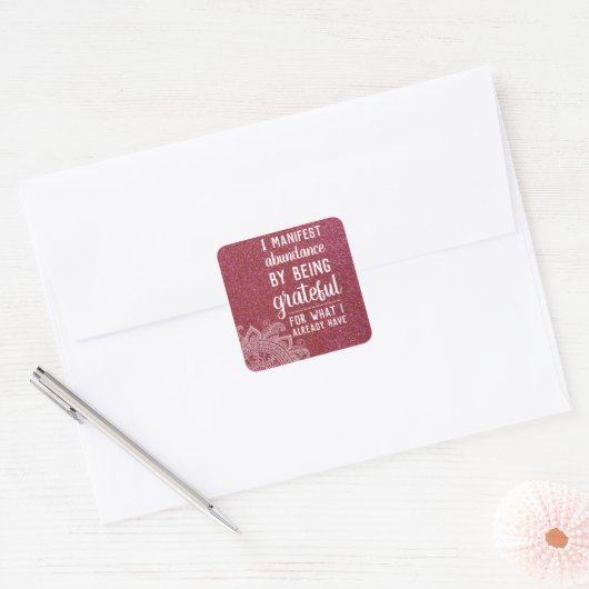 Motivierend Anziehungsgesetz Quadratischer Aufkleber (Umschlag)