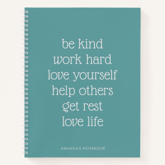 Motivierend Aquamarin-Journal-Notebook Notizblock (Vorderseite)