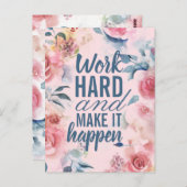 Motivierend Arbeit harter Erfolg Blumenpostkarte Postkarte (Vorne/Hinten)