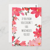 Motivierend Aufblähen Zitat Rosa Blütenblüte Postkarte (Vorne/Hinten)