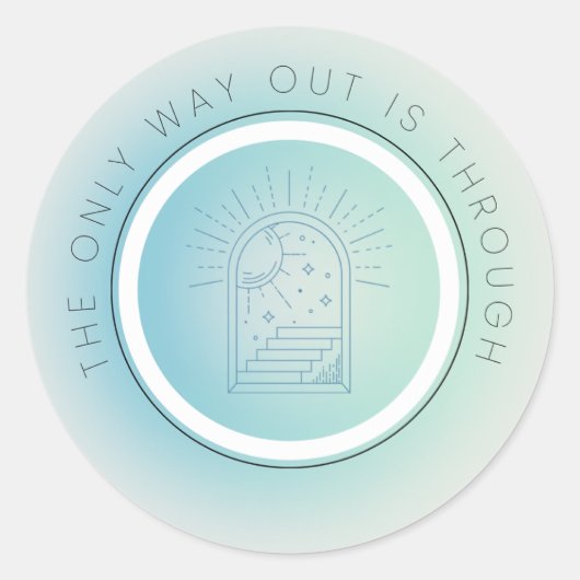 Motivierend Aufkleber, minimalistisch, spirituell. Runder Aufkleber (Vorderseite)