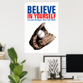Motivierend Baseball glaubt an Ihr Selbstangebot Poster (Heimbüro)