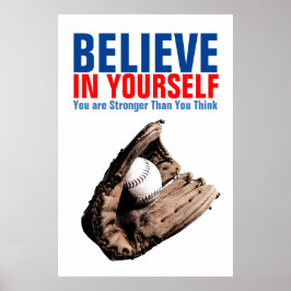 Motivierend Baseball glaubt an Ihr Selbstangebot Poster