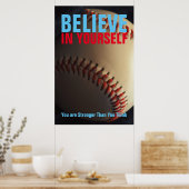 Motivierend Baseball glaubt an sich selbst Poster (Küche)